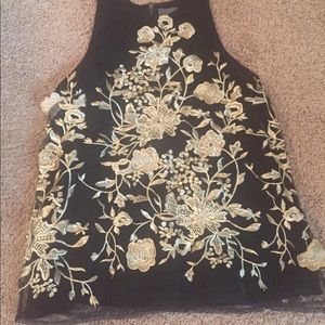 Anthropologie Golden Flowervine Tank Size Small